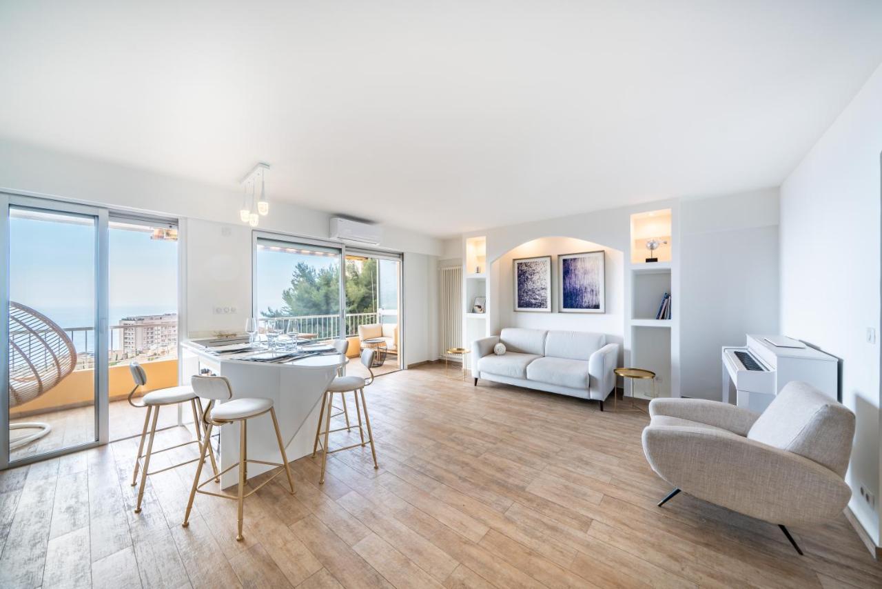 Appartement Monaco Border, Sea View, Terrace, Free Parking à Beausoleil Extérieur photo